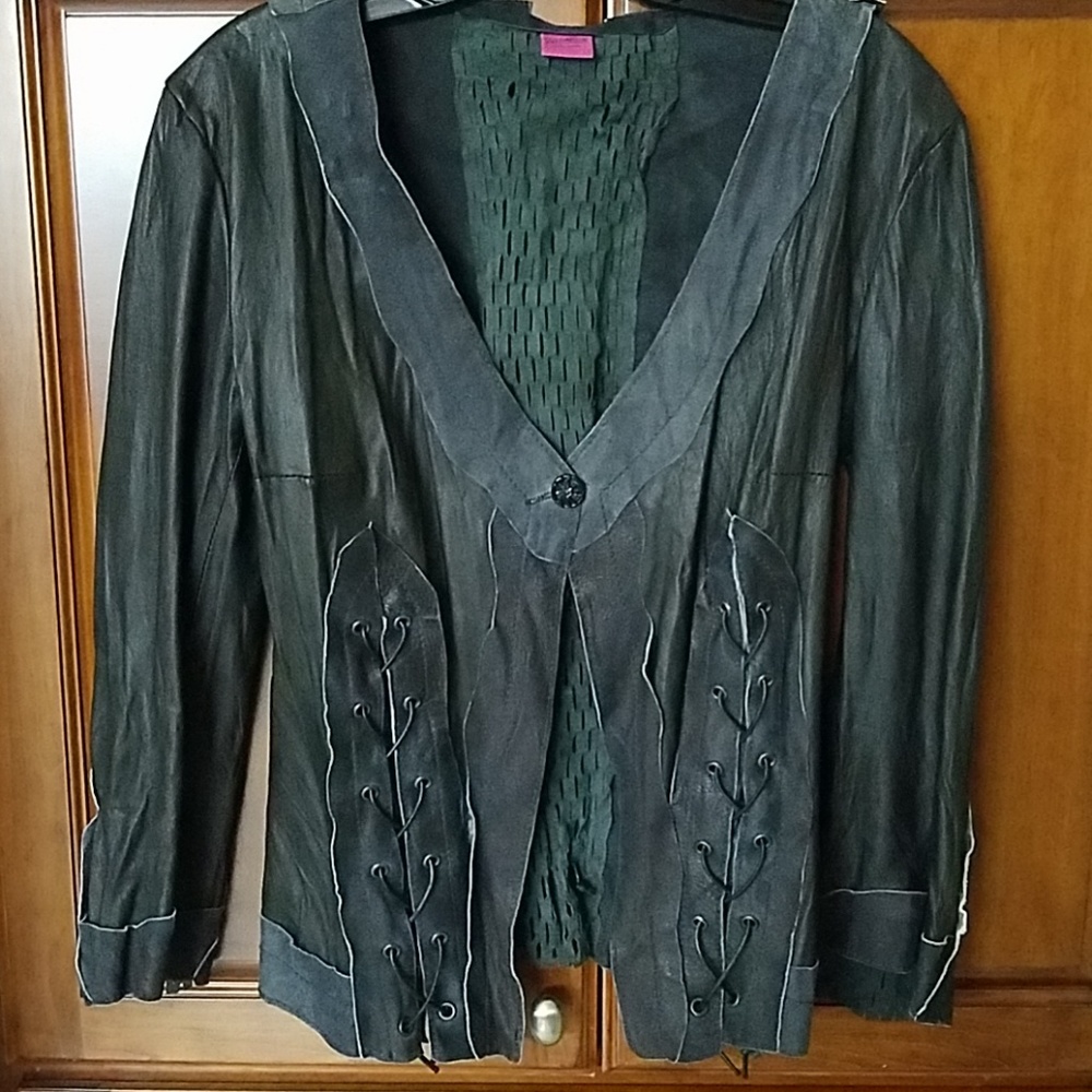 Black Leather Save the Queen Jacket